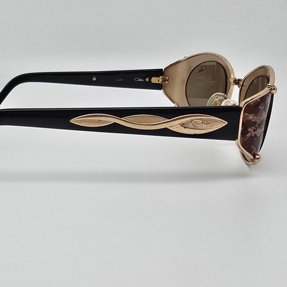 Cazal Mod. 911 Col. 948 Black Gold Leopard Frame Green Lens Sunglasses w/ Case - Picture 6 of 16